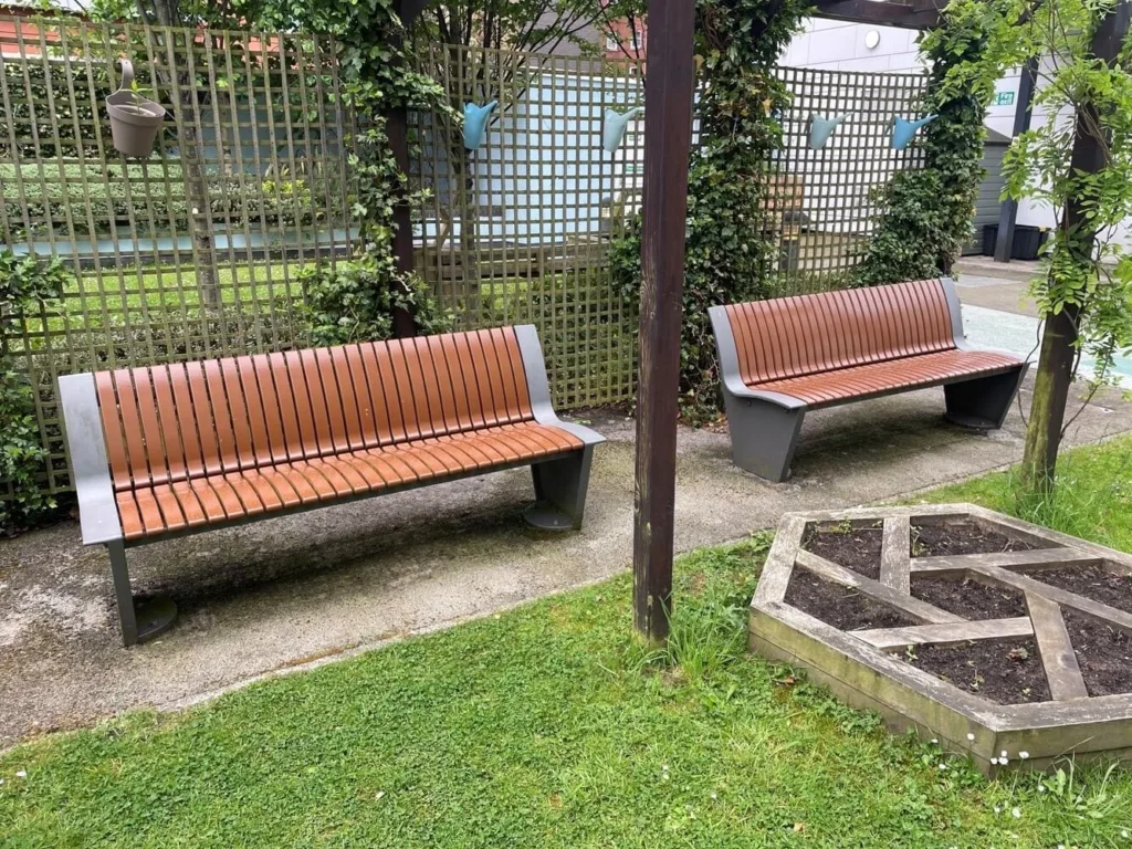 Two Benches In A Well-Kept Garden