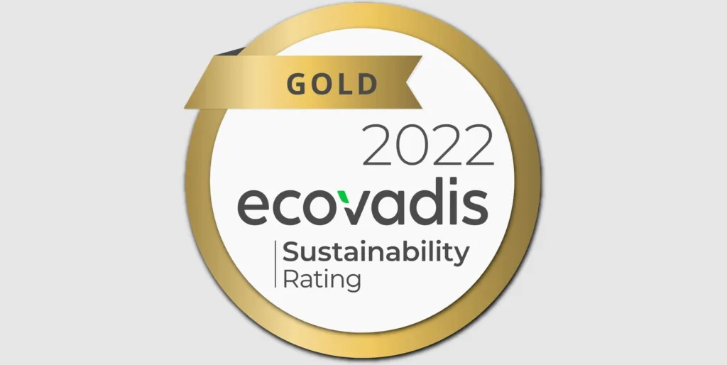 The EcoVadis Gold Sustainability Rating 2022 Logo