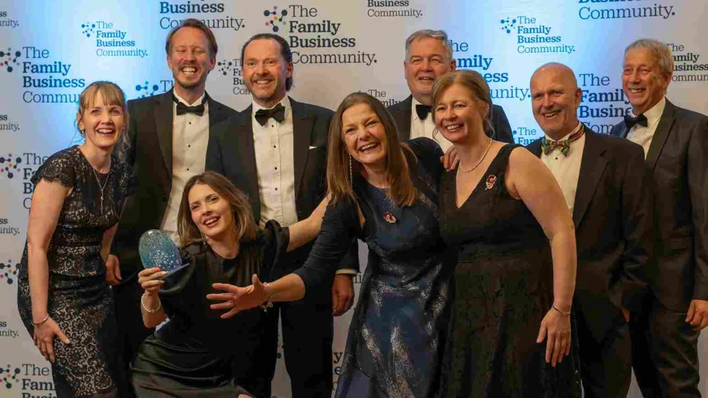 Nine Members Of The Bagnalls Team Pose With Their Award At The Yorkshire And Humberside Family Business Awards 2022