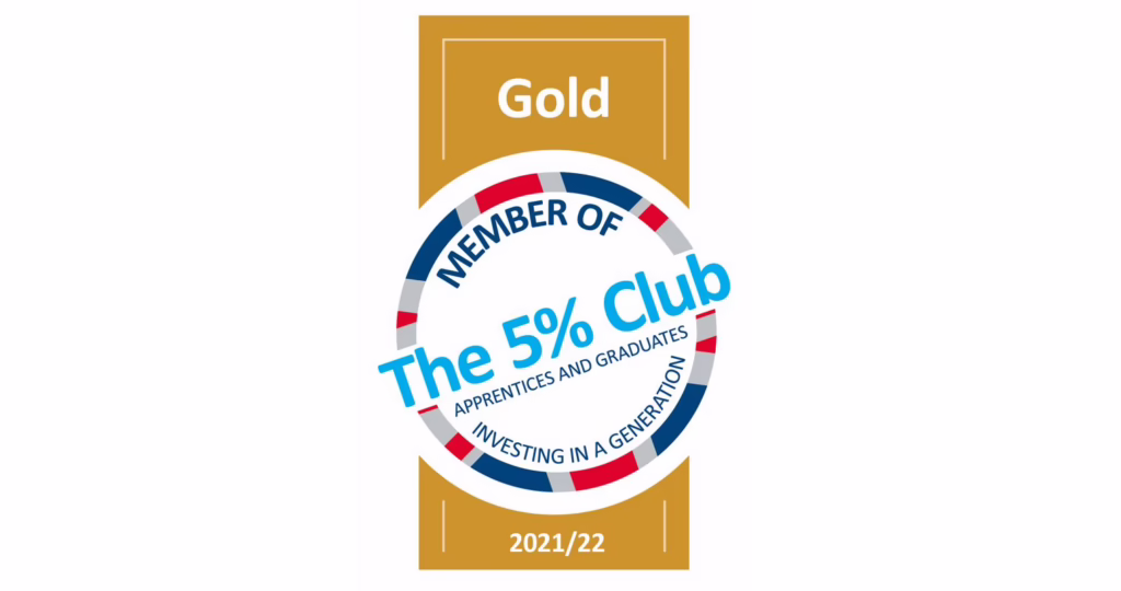 The 5% Club 2021/22 Gold Award Logo