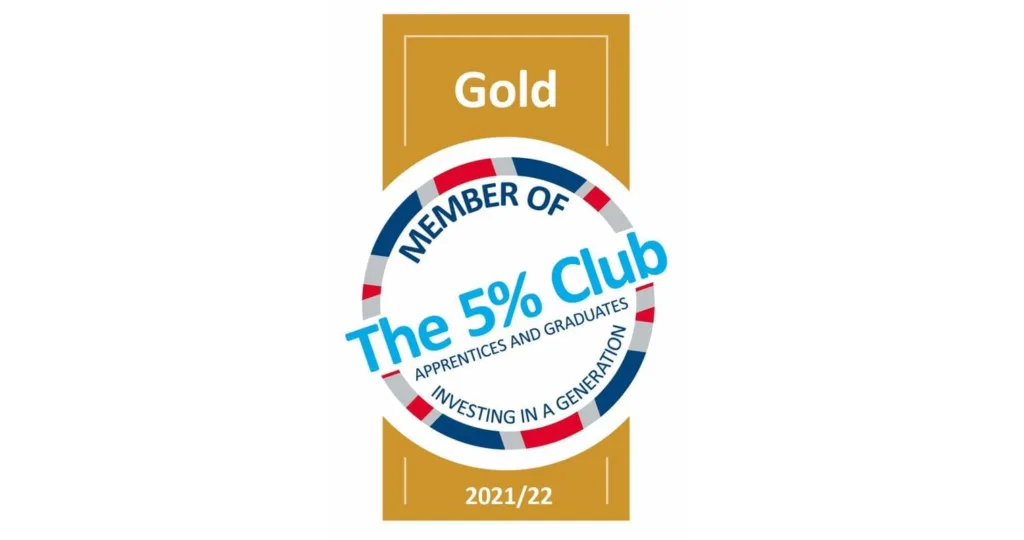 The 5% Club 2021/22 Gold Award Logo