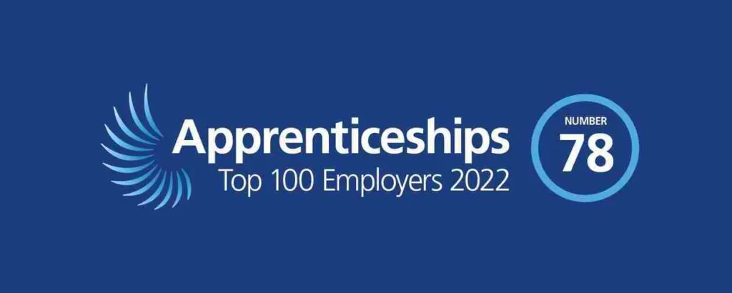 The Apprenticeships Top 100 Employers 2022 Logo Rank Number Seventy Eight