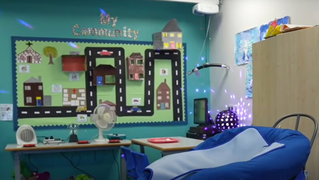 Colorful classroom with community theme